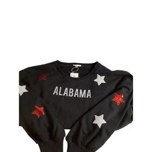 Mary Square Alabama Sequin Star Sweatshirt Womens XXL Black Gameday Pullover NEW